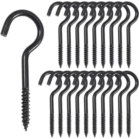 Crochets À Vis, Crochets à Vis de Plafond, Crochets Muraux à visser Inox pour Intérieur, Extérieur, Clés, Lumières, Décoration de Noë(50mm-20pcs) (1/5)