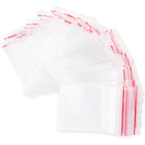 Lot de 200 Sachet Plastique Transparent, 40 × 60 mm Petit Sac Plastique, Zip Pochon Sacs à Fermeture, Sachets Plastiques Transparents Refermables Film, Convient Usage Alimentaire (1/5)