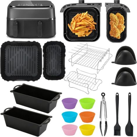 Accessoires pour friteuse à air Phili Dual Baket 3000 Série 9L – 23 pièces – Moule réutilisable pour friteuse à air Phili Dual Baket 3000 Série 3L6L (1/5)