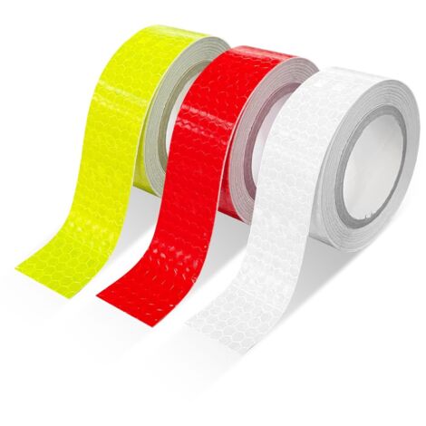 3 Rouleaux/2.5cm × 4.5m Bande Reflechissante Autocollante, Ruban Reflechissant Adhesif, Imperméable Reflective Tape, Bande Réfléchissante pour Vélo Mot (1/5)