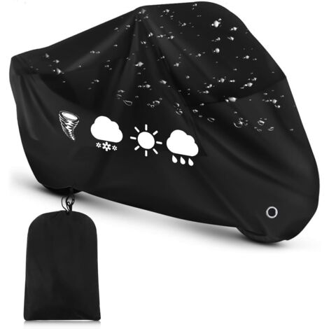 Bache Moto, Housse Moto Résistant aux déjections d'oiseaux, à l'eau, à la Poussière/Neige/Pluie, au Vent,Bache de Protection Exterieur pour Scooter Custom De 245105125 cm (1/5)