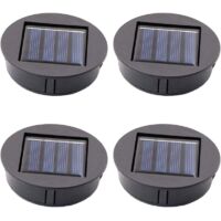 Lot de 4 lampes solaires de rechange pour lanterne, panneau solaire à DEL, pièces de lanterne solaire, remplacement de lanterne, lanternes solaires suspendues, jardin, terrasse - D = 70