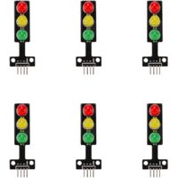 6pcs Mini Traffic Light Display Module, 5V 8mm LED Display Board Module for Traffic System Model, Compatible with Arduino Raspberry Pi