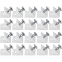 20 Pièces Cales en Plastique pour Meuble Tiroir, Équerre De Fixation, Connecteur Arrière Stabilisateurs, Fond de Tiroir Connecteur avec Vis, pour Réparer Affaissement Étagère Meuble