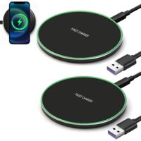 Chargeur à Induction Qi 35W Chargeur sans Fil Rapide Lot de 2, Compatible avec Phone 16/15/14/13/12/11 Pro Max, Galaxy S25 Ultra/S24 Plus/S23 FE/S22/S21, Goog PIXL 9 Pro 8, Chargeur Sécurisé