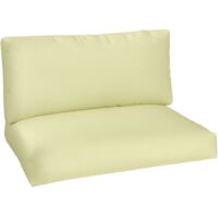 Coussins de palette extérieur 2 places coussins de siège pour euro palette lavable 120 x 80 cm et 120 x 45 cm, beige