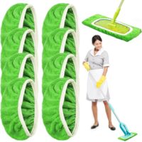 8 Pièces Lingettes Reutilisable pour Swiffer Lingettes Humides, Housse de Rechange pour Utilisation Humide et Sèche Recharge, Lavables Mop de Chiffons de Rechange en Microfibre