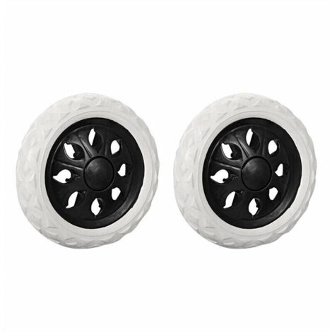 Lot de 2 roulettes de rechange pour chariot de courses en caoutchouc mousse (Noir, Roues chaudes) (1/4)