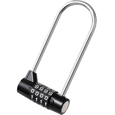 Cadenas de Sécurité Cadenas à Code 4 Chiffres Cadenas à Bagages Cadenas à Combinaison de Chiffres,Noir (1/5)