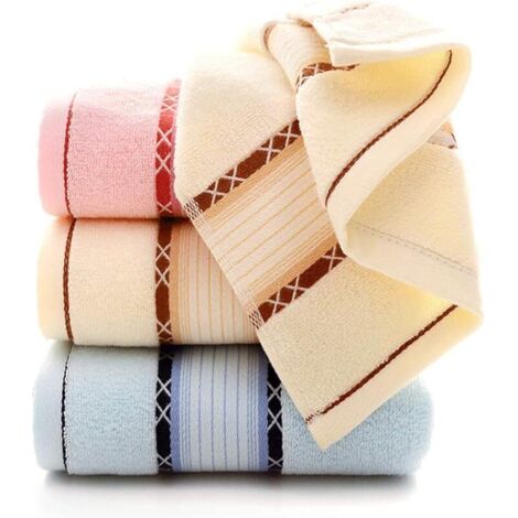 3 Pièces Ensembles de Serviettes, Serviette de Bain Bale Ensemble Cadeau 100% Coton, 35 x 75 cm Serviettes à Main Absorbants (1/5)
