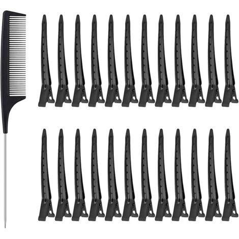 24 Pieces Hairdresser Hair Clips, 3.5 Inch Metal Hair Clips, Brushing Hair Clips, Duckbill Hair Clips, for Hairdressing and Creating Elegant Curls (1/5)