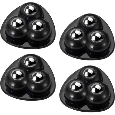 Lot de 4 Petites Roulettes de Meuble - Capacité de Charge Totale 50 kg, Roulettes Universelles Pivotantes à 360°, Autocollantes Billes Meubles Silencieuses (1/5)