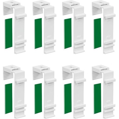 8 Pièces Support Store Enrouleur sans Percage, Fixation Store sans Percages, Supports de Serrage Longs pour Stores Double, Fixation et Collage San Perçage, Accessoire Pratique pour Fenêtres PVC