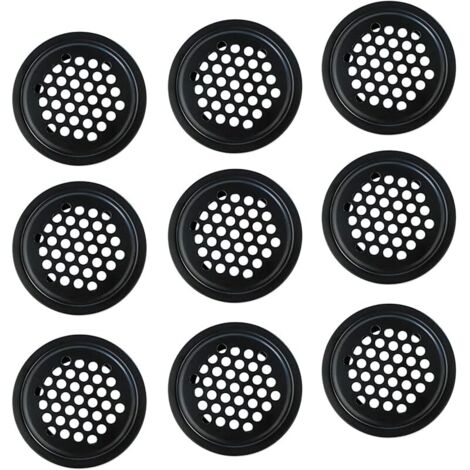 10 Pièces Grille de Ventilation Noire, Couverture de la Grille 25mm, Acier Inoxydable Mailles de Ventilation, Couvercle D'aération pour Armoires, Bibliothèques, Meubles à Chaussures (1/5)