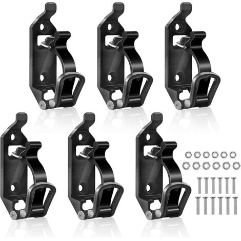 Supports de Pelle pour Galerie de Toit: 6 Pièces Support de Pelle Accessoires Camion avec Vis et Écrous pour Porte-Bagages de Camion Voiture Bateau Outils (Noir)