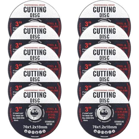 10pcs 76mm Angle Grinder Cutting Discs for Precise and Fast Cuts of Aluminum, Metal, Wood, Steel and Iron, Discs for Professionals and DIYers (1/5)
