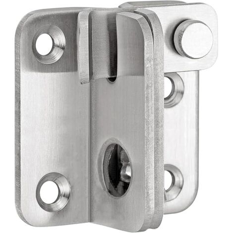 Verrou Porte Loquet Serrure Porte Coulissante Serrure Verrou Portail de sécurité de Fermeture Porte pour armoire de grange, de bain, garage, fenêtre, ouverture à droite Argenté, S: 40 x 45
