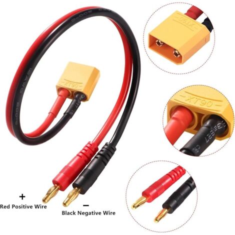LinsyRC 2 connecteurs mâles XT-90 XT90H vers connecteur femelle EC5 et 2 connecteurs femelles XT-90 XT90H vers EC5 mâle avec câble en silicone 12 AWG de 10 cm LinsyRC 2 connecteurs mâles XT-90 XT90H vers connecteur femelle EC5 et 2 connecteurs femelles XT-90 XT90H vers EC5 mâle avec câble en silicone 12 AWG de 10 cm