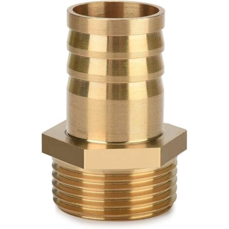1 Pièces Raccord de Tuyau in Brass, Laiton Cannelés, Fillet Connectors, Raccord plomberie, pour la Conversion de Tuyau, pour Eau, Gaz, Huile, Jardin, 1" AG x 1" (25 mm)