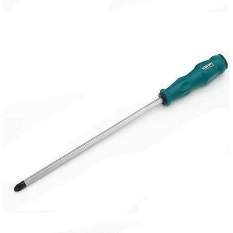 Tournevis plat plat extra long de 410 mm avec tige en acier S2 avec poignée ergonomique (30,5 cm, plat)