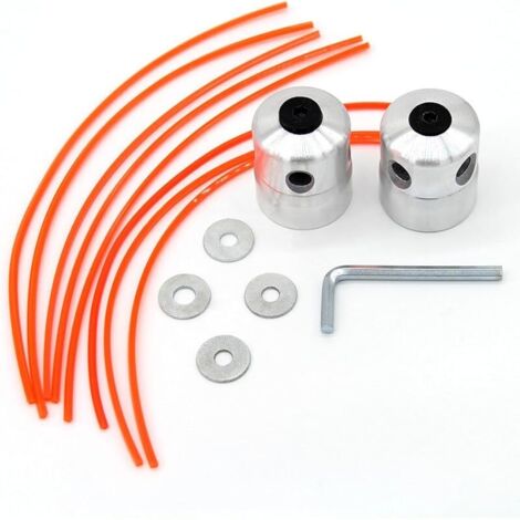 Lot de 2 têtes de fil en aluminium pour débroussailleuse, coupe-bordure, débroussailleuse, à double fil (1/5)