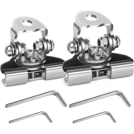 2 Pcs Support de montage pour barre lumineuse LED en acier inoxydable, support de fixation universel réglable pour lampe de travail sur capot, pour camion tout-terrain et SUV (1/5)