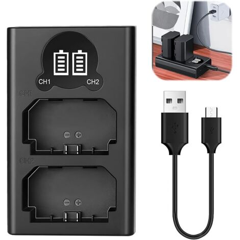 Chargeur Batterie NP-FZ100 Rapide avec Double Emplacement et Écran LCD, Chargeur USB C et Micro USB Compatible avec Sony Alpha A7 III, A7R III, A9, A6600, A7R IV, A9 II, FX30, A6700