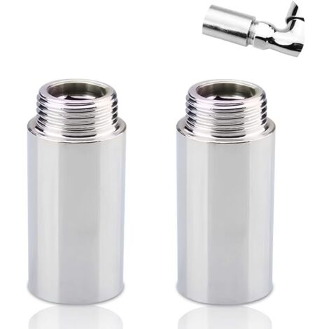 Lot de 2 rallonges de robinet 1/2" x 70 mm, 1/2" IG x 1/2" AG DN15, rallonge filetée DN15, raccord d'extension en acier inoxydable de 70 mm, rallonge de raccordement pour installation de chauffage et (1/5)