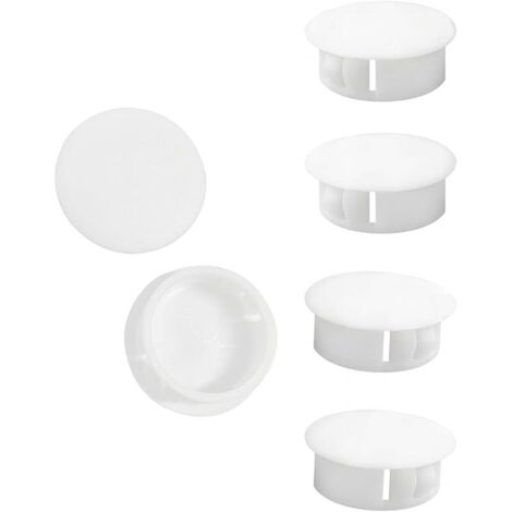 10 Pièces 35mm Bouchons en Plastique Rond, Cache Trou Meuble, Blanc, Bouchon de Trou de Percage pour Verrouillage Trou Meubles