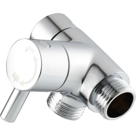 Adaptateur de douche G1/2 en laiton pour douchette à main et tête de pulvérisation fixe, chromé (1/5)