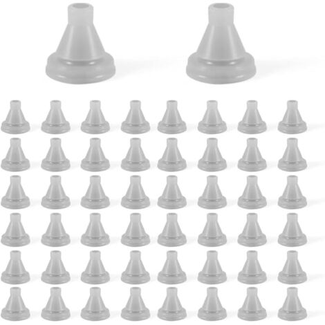 Lot de 50 buses de rechange pour pommeau de douche, trou de pulvérisation, buse en silicone, pour réparation de pommeau de douche à effet pluie, pour trou de 4 mm de diamètre (gris) (1/5)