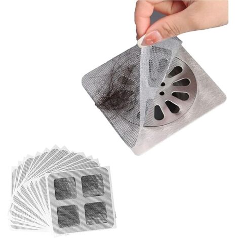 Lot de 20 autocollants jetables pour canalisations de douche, attrape-cheveux, autocollants en maille pour canalisations de douche, cache-canalisations jetables, autocollants de vidange de sol
