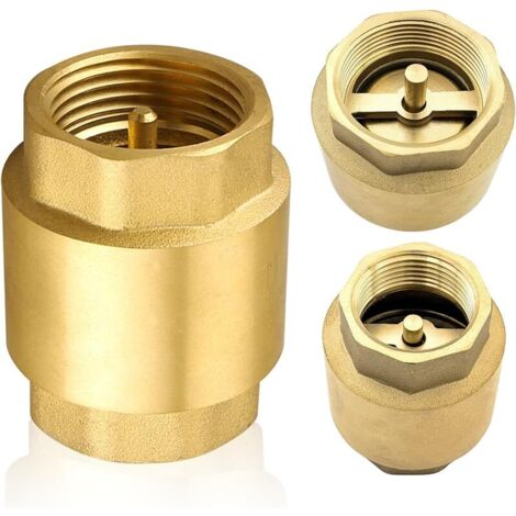 Clapet anti-retour en laiton 1/2" avec filetage intérieur DN15 universel avec filetage intérieur des deux côtés, clapet anti-retour vertical en laiton 1/2" (1/5)