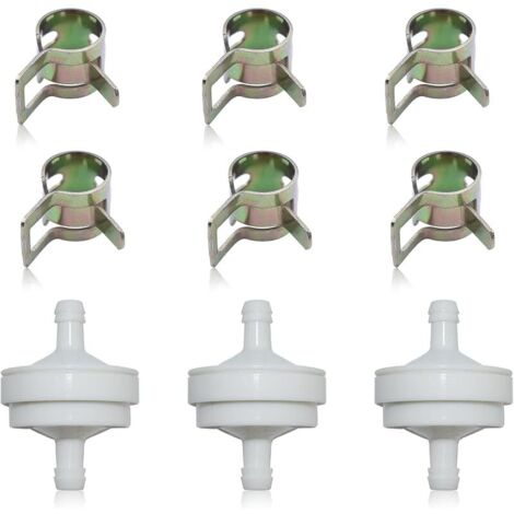 Lot de 3 Filtres à Essence Pour Tondeuse Autoportée, Filtres à Huile avce Colliers de Serrage pour Tuyau d'huile, Remplacement Pour 394358 298090 297298