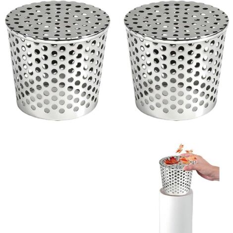 Filtres De Gouttière en Acier Inoxydable, Lot de 2 Crapaudine de Gouttière 75-90mm, Filtre Gouttière À Mailles, Grille Protection Gouttiere Anti Feuille, Filtre de Gouttière pour Éviter les Blocages (1/5)