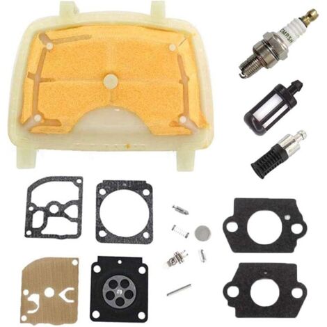 Filtre à Air et Kit de Réparation Membranes de carburateur avec Bougie d'allumage pour Tronçonneuse Stihl MS171 MS171C MS181 MS181C MS211 MS211C Pièces de rechange 11391201602