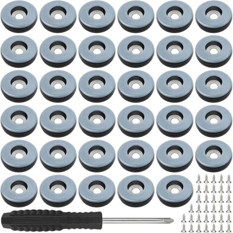 35 Pièces Patins en Téflon à Visser Ø 25mm Patins de Meubles Ronde avec 35 vis en Acier Inoxydable PTFE Patins Glisseurs, Protéger Les carrelages, Les sols en Bois, Les chaises, Les Tables