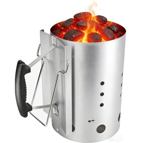 30cm x 19cm Démarreur de Cheminée pour Weber 7416 ou Autres Barbecues au Charbon, Démarreur de Cheminée Avec Poignée de Sécurité Allume-feu BBQ, Démarreur Rapide au Charbon pour Les Grillades (1/5)