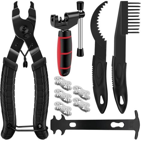 Dérive de Chaîne pour Vélo, Derive Chaine Velo, Pince Attache Rapide Chaine Velo, Dérive-chaîne et Jauge de Chaîne, Ensemble d'outils de réparation de chaîne pour 6 7 8 9 10 11 12 Vitesses (1/5)