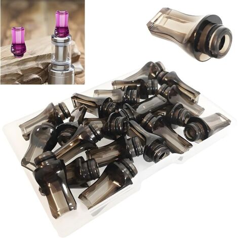 Goutteur  20 pièces, atomiseur 510 fils, atomiseur 28 mm de long, cache poussière (goutteur plat noir)