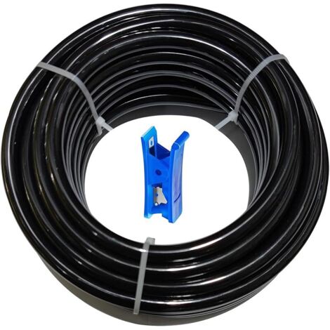 20 Meter PolyuréthaneTuyau Noir Pneumatique, PU Tuyau Air, 8mm OD x 5mm ID, Polyuréthane PU Air Kit + 1 Pcs Coupe-Tuyau