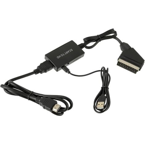 Convertisseur péritel vers HDMI, avec Câbles HDMI, avec commutateur 720P/1080P, pour HDTV/STB/Xbox/PS3/Sky DVD (1/5)
