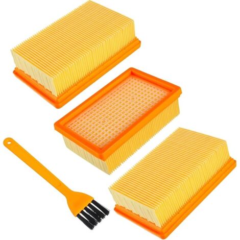 3 Pack Filtres Plissés Plats pour Aspirateur Kärcher, Compatibles avec Karcher MV4 MV5 MV6 WD4 WD5 WD6, WD4P WD5P WD6P Aspirateur Wet-Dry, remplace 2,863-005,0 (1/5)