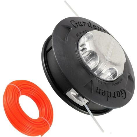 Tête de bobine de rechange M10 x 1,25 mmTête de coupe débroussailleuse pour débroussailleuse automatique, Fil à gauche avec fil de 30 m x 2,4 mm(Noir) (1/5)