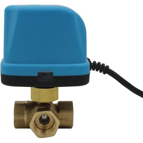 Vanne motorisée 3 voies 1/2" 3/4" 1" 1-1/4" 1-1/2" - DC 5V 12V 24V - T type - DW-0104
