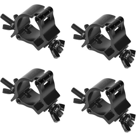 Truss Clamp Crochet de Fixation - TÜV, 4Pcs Crochets de Fixation Éclairage de Scène, 38-41mm Alliage d'aluminium Crochets de Fixation Éclairage de Scène, Pinces pour Éclairage de Scène, Noir (1/5)