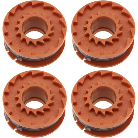 Lot de 4 bobines de fil pour débroussailleuse - 40,4 x 17,5 mm - Compatible avec débroussailleuse Titan 18 V - Longueur : 2,5 m - Diamètre du fil : 1,5 mm (1/5)