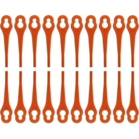 Lot de 100 lames de rechange pour coupe-bordures Fuxtec FX-E1RT20, lames en plastique pour coupe-bordures sans fil Fuxtec