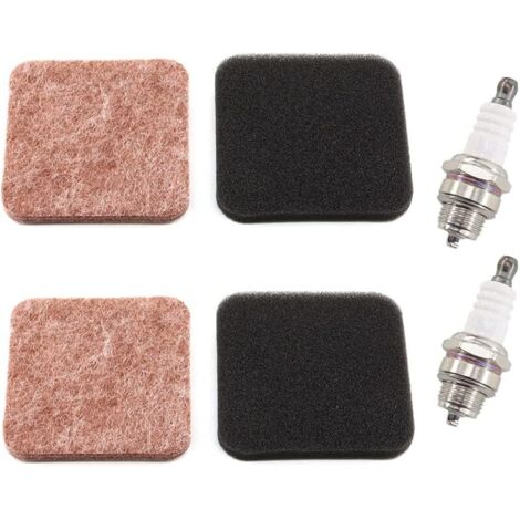 2 filtres à air avec bougie d'allumage pour Stihl FS74 FS75 FS76 FS80 FS80R FS85 FS85R FS85RX BG72 BG75 HS75 HS80 HS85 HL75 HL75K FH75 HT70 HT75 KM80 KM85 Débroussailleuse
