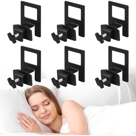 6 Pièces Arret Matelas Réglables, Cale Matelas Antidérapants pour Cadre de Lit en Métal, Anti Glisse Bloque pour Matela, Aucun perçage nécessaire, Installation Facile
